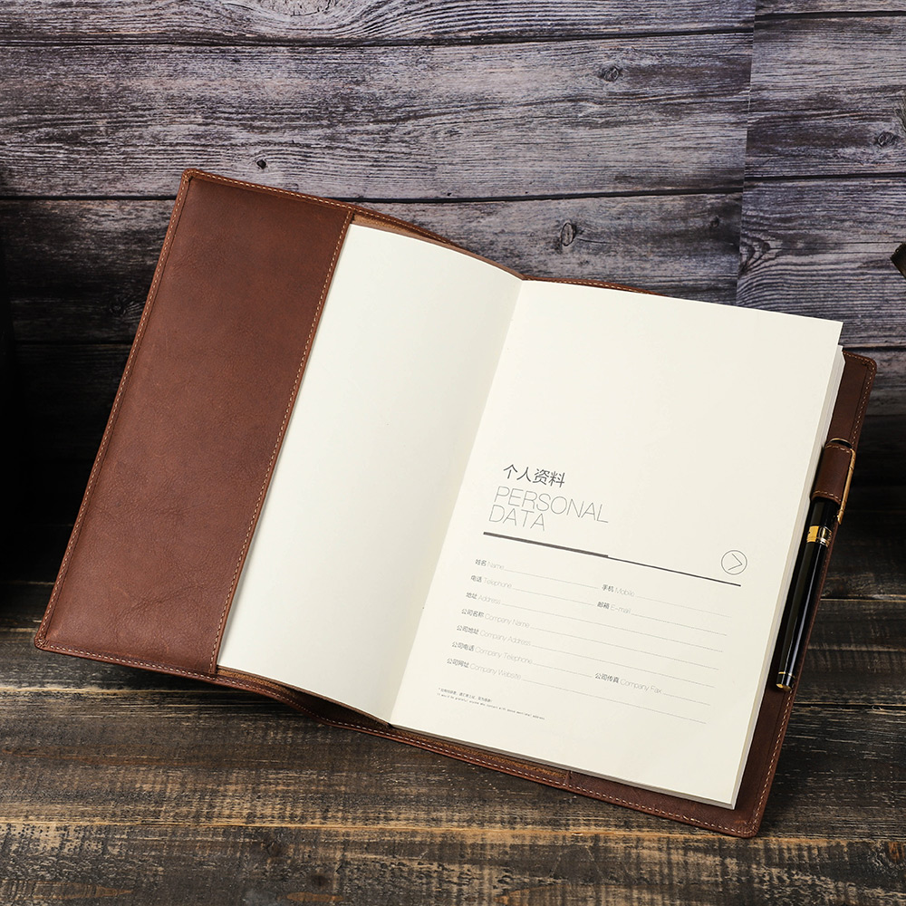 Commercial Printing Books - 레트로 정품 가죽 책 표지 슬리브