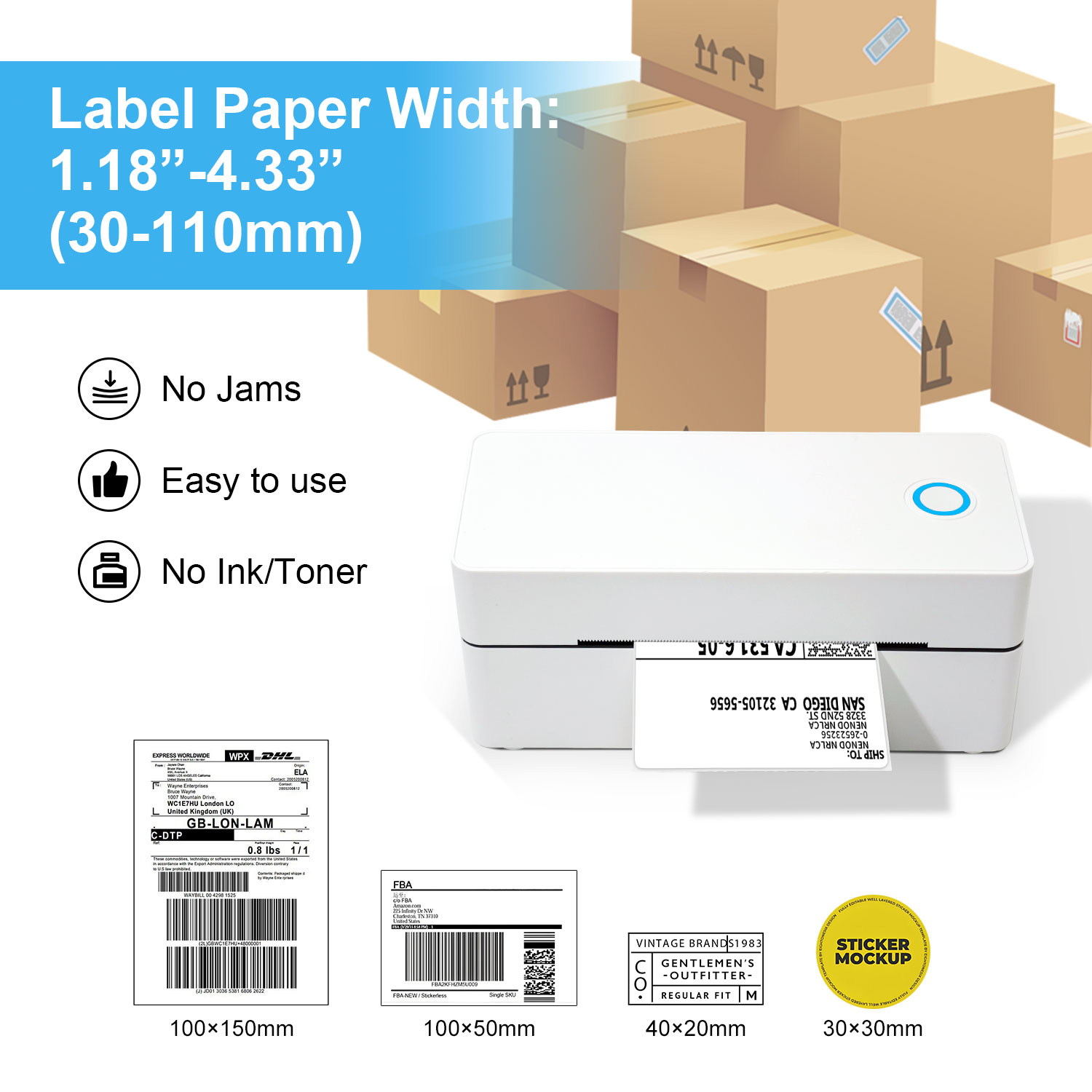 OEM 110mm 4*6인치 무선 직접 감열 바코드 라 - Commercial Label Printing Machine 리뷰 및 가격
