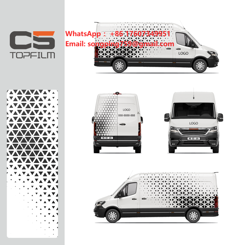 맞춤 인쇄 차량 랩핑 비닐 검정색 흰색 기하학 무늬 자 - Commercial Printing & Packaging Pvt Ltd Photos 리뷰 및 가격
