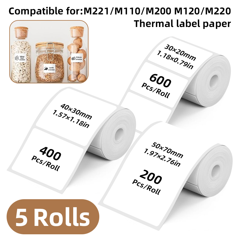 화이트 라벨 스티커 5롤, 폭 30Mm/40Mm/50M - Commercial Label Printing Machine 리뷰 및 가격